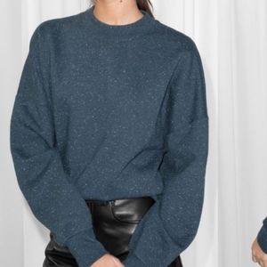 & Other Stories Short Mock Speckled Sweater Size 4 Medium